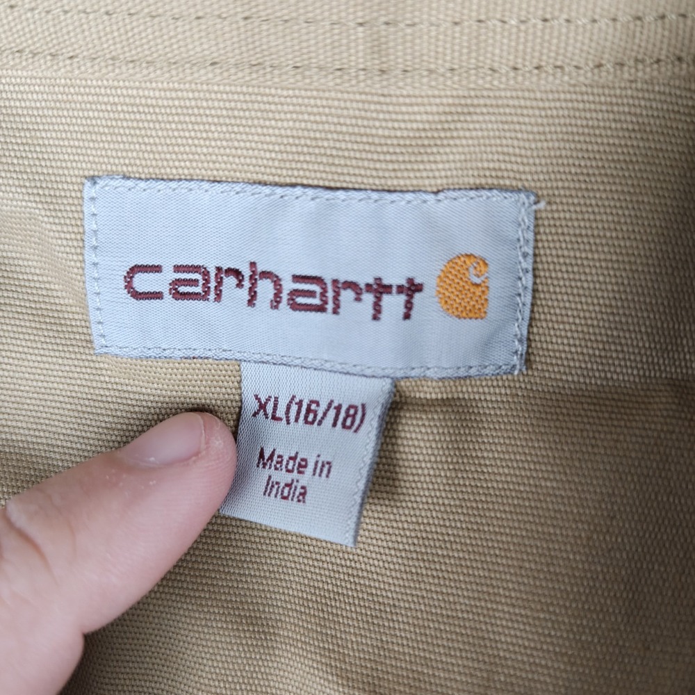 Carhartt Khaki 103105 Women Rugged Pro Relaxed Canvas Short Sleeve Size XL - Picture 2 of 6